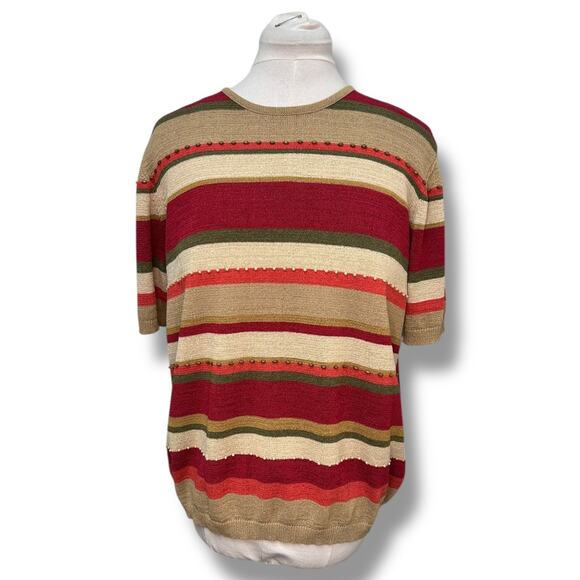 Alfred Dunner Vintage Women’s Short Sleeve Crew Neck Knit Sweater, size XL - Picture 1 of 9